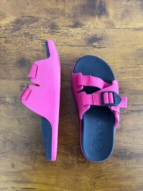 Chaco Pink & Black Adjustable Slide Sandals Kid's Size 1